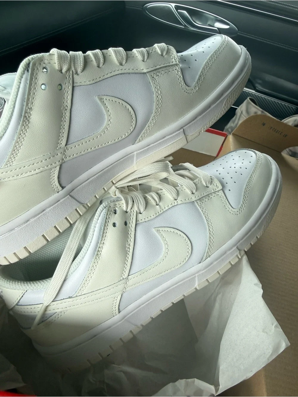 Nike White/Sail Low Dunk Box — Women's Sizes